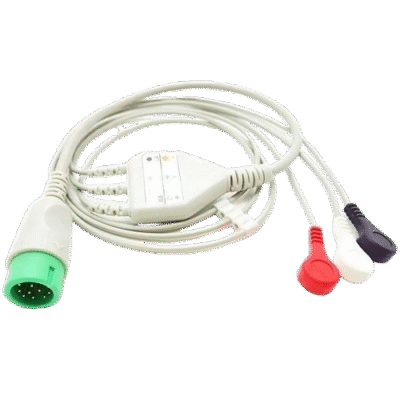 Medical 3 Lead Cable Snap AHA ECG Cables