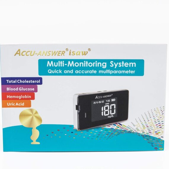 Accu-Answer Blood Glucose Cholesterol Uric Acid and Hemoglobin Monitoring Device