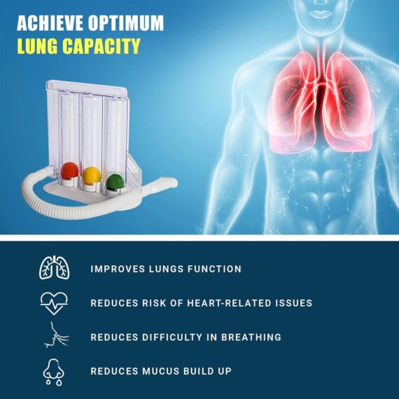 Incentive Spirometer – 3 Ball Lung Exerciser Device for Breathing Therapy | Lagos, Nigeria