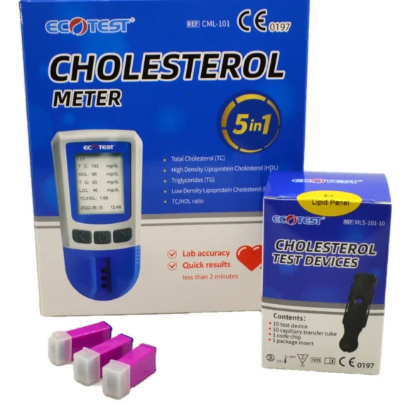 EcoTest 5-in-1 Cholesterol Monitoring System | Home Cholesterol Test Kit Nigeria