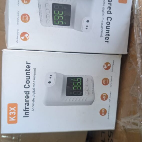 Wall Mounted Thermometer - Plastic, Rectangular, White | Digital Led Display, Non-contact Infrared Measurement, Automatic Alarm, Usb & Battery Power1