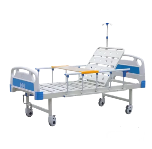 Single Crank Hospital Bed with ABS Boards & Side Rails